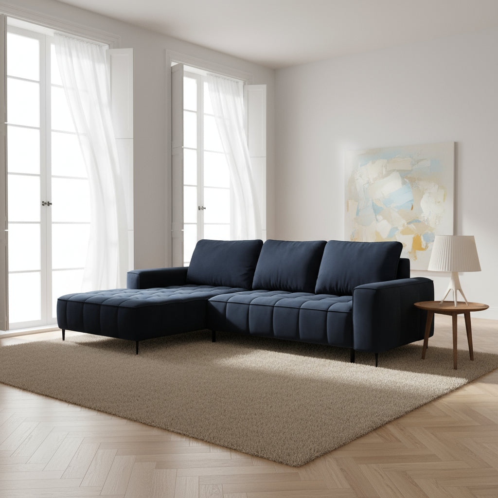 Narożnik z pojemnikiem na pościel 280 cm w stylu eleganckim | Francessco
