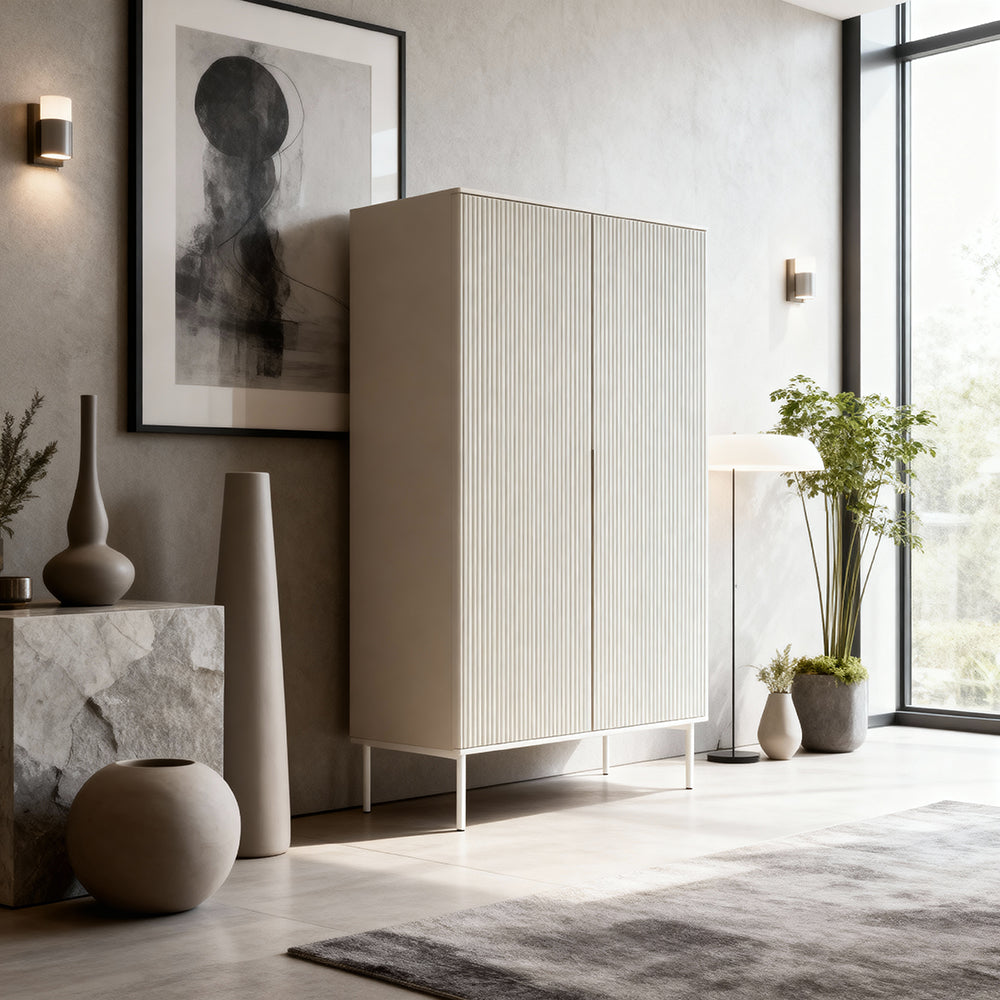 Komoda wysoka z drzwiami 99x123 w stylu nowoczesnym | MuzZI
