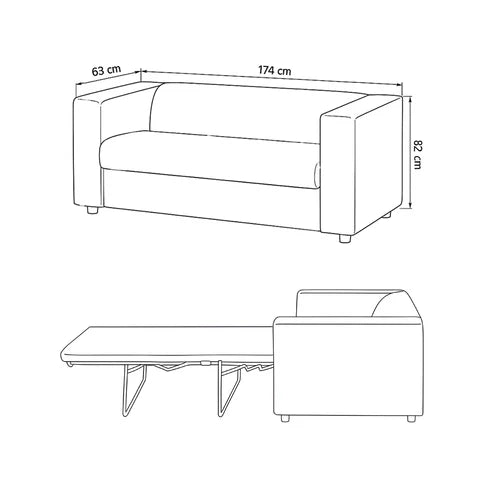 Sofa 2-osobowa z funkcją spania July