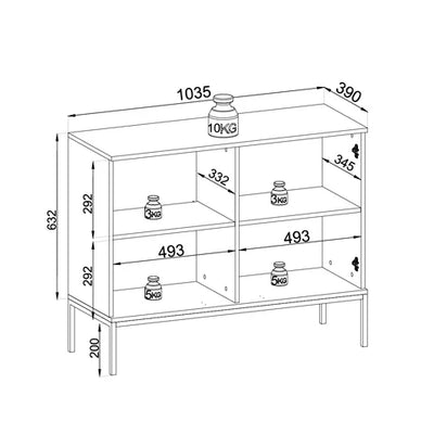 Komoda z drzwiami 104x83 w stylu loft | Lampy