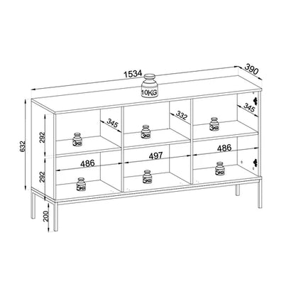 Komoda z drzwiami 154x83 w stylu loft | Lampy