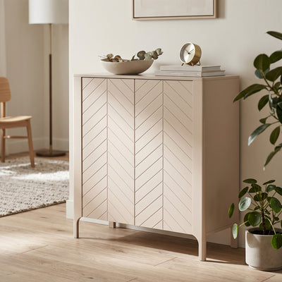 Komoda EKLIPSO 103x95 z dwudrzwiowym frontem w stylu nowoczesnym, kolor Kaszmir – w aranżacji wnętrza | Pillovely