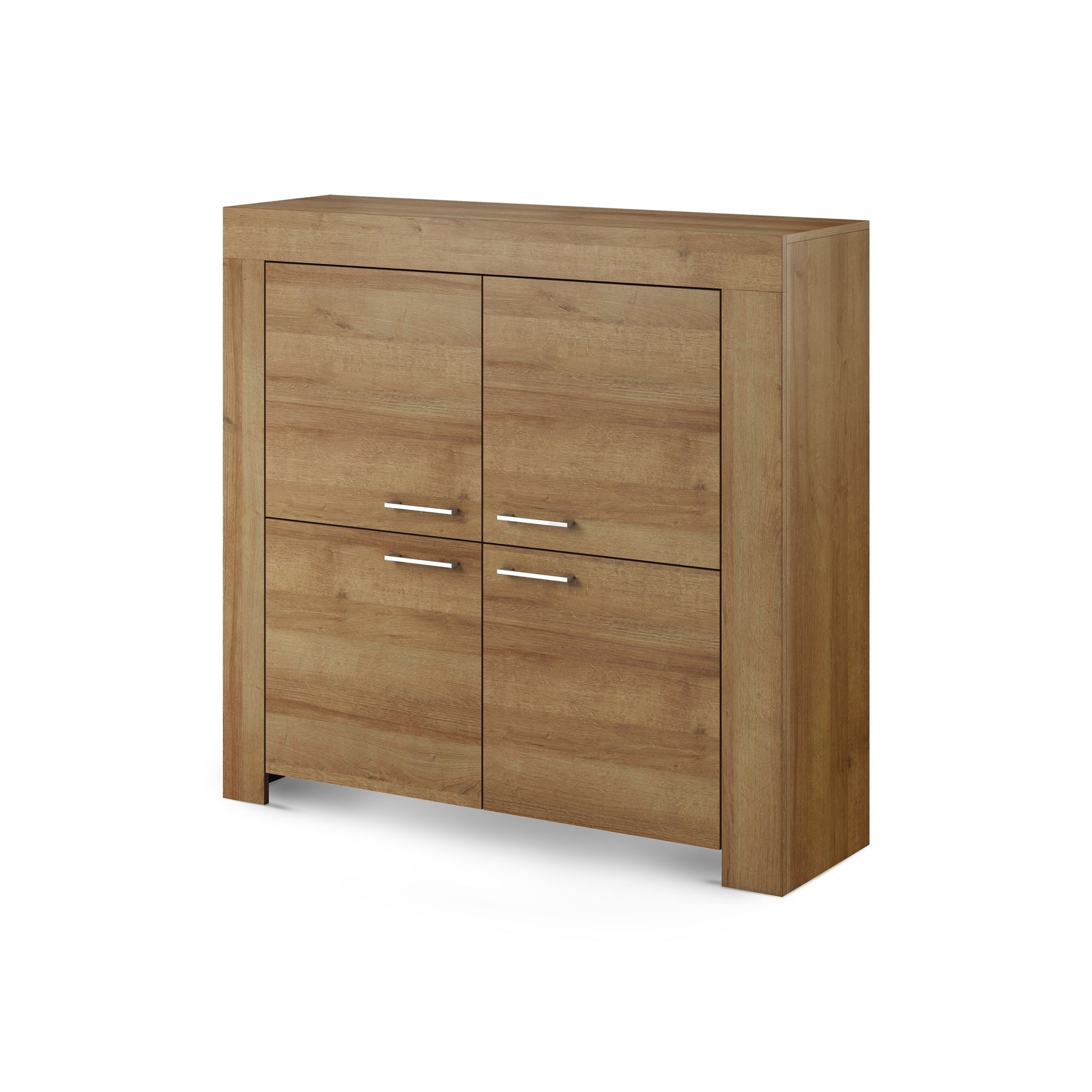 Komoda do przechowywania 120x117 w stylu skandynawskim - dekor dąb riviera, minimalistyczne fronty | Gorky