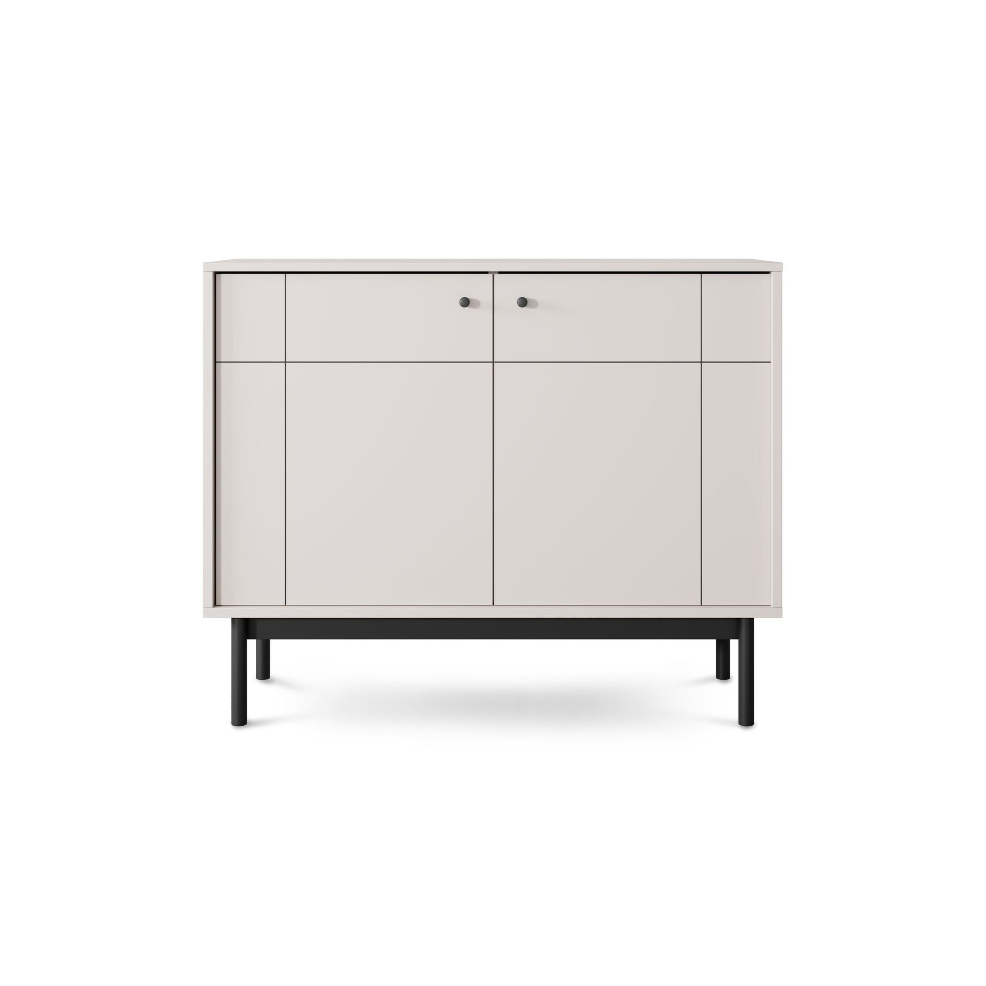 Komoda 104x84 w stylu japandi - frezowane fronty, cichy domyk, drewniane nogi | Sabi