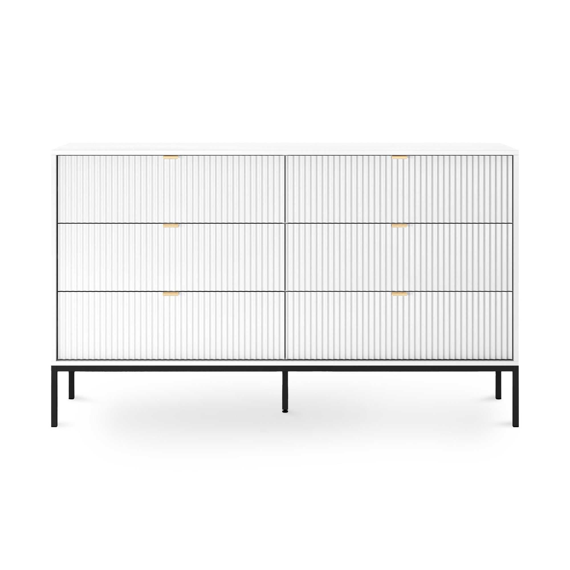 Komoda szufladami 154x91 w stylu glamour - cichy domyk, wysokie nóżki | Roza