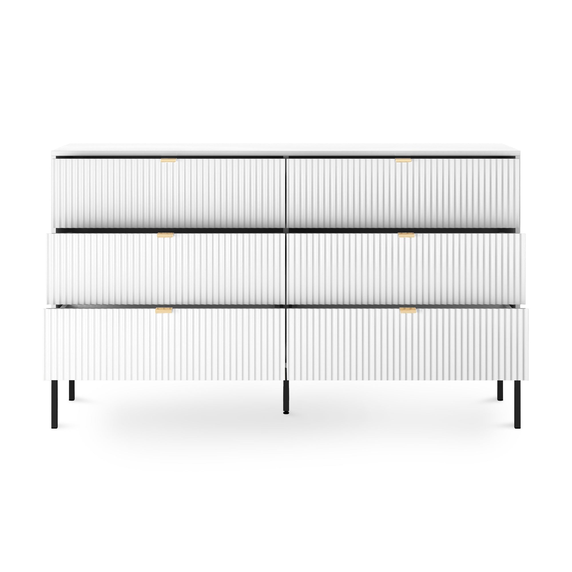 Komoda szufladami 154x91 w stylu glamour - cichy domyk, wysokie nóżki | Roza