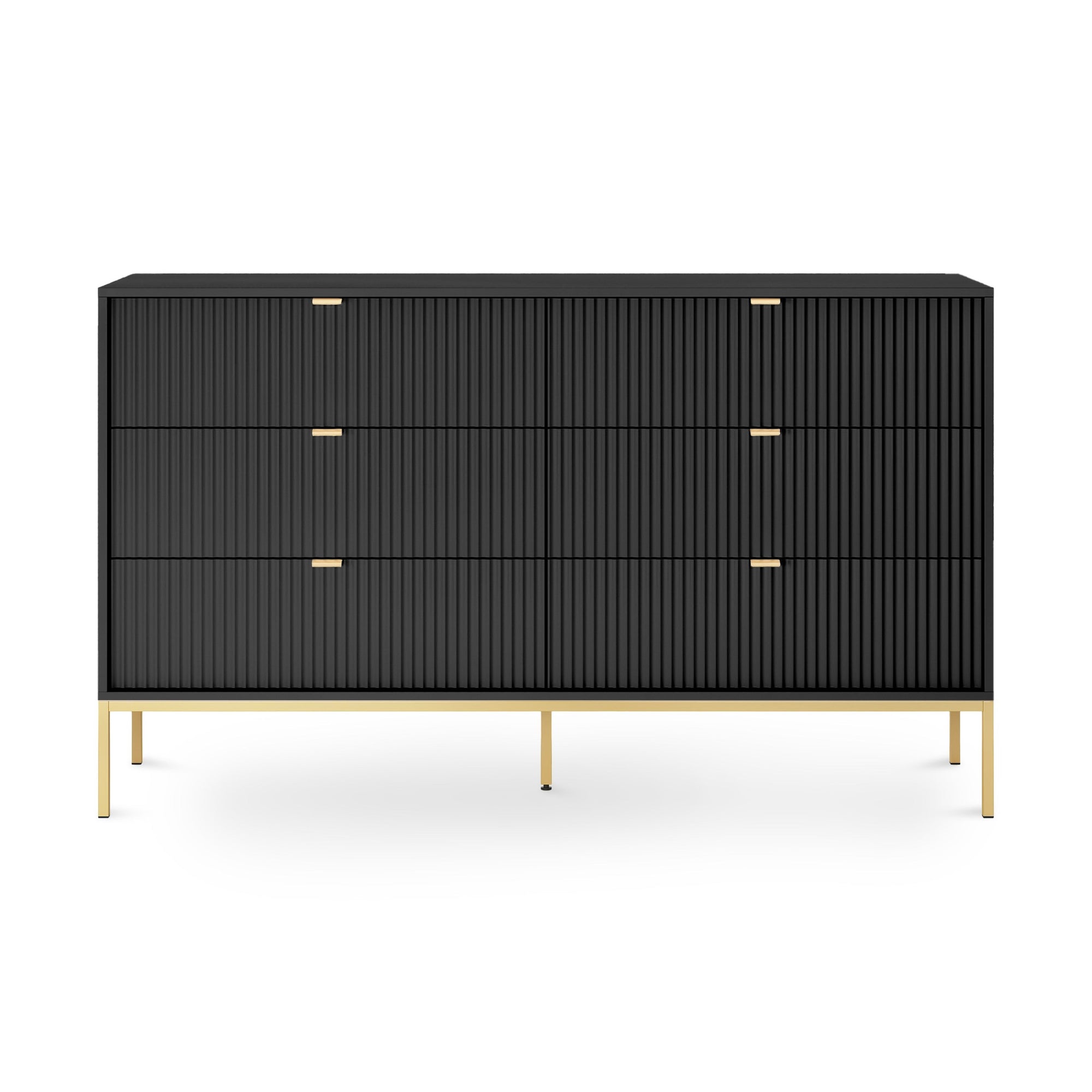 Komoda szufladami 154x91 w stylu glamour - cichy domyk, wysokie nóżki | Roza