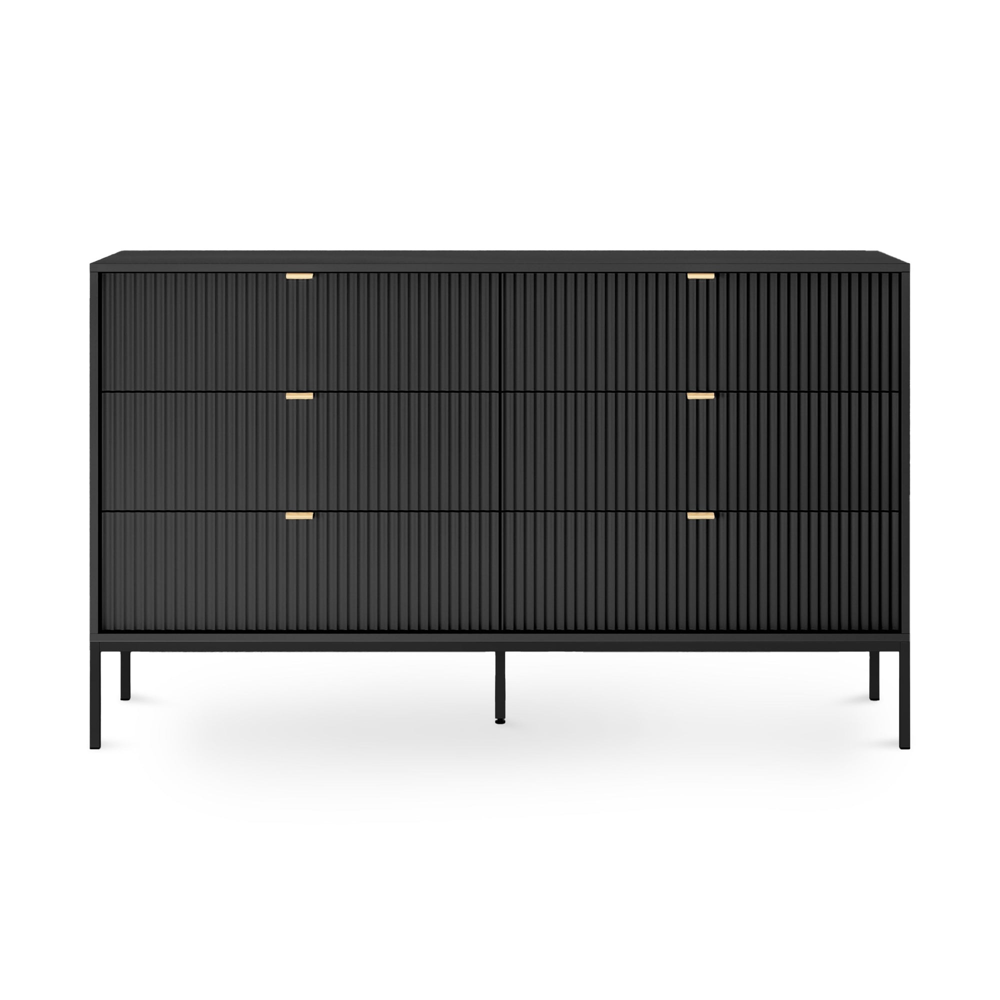 Komoda szufladami 154x91 w stylu glamour - cichy domyk, wysokie nóżki | Roza