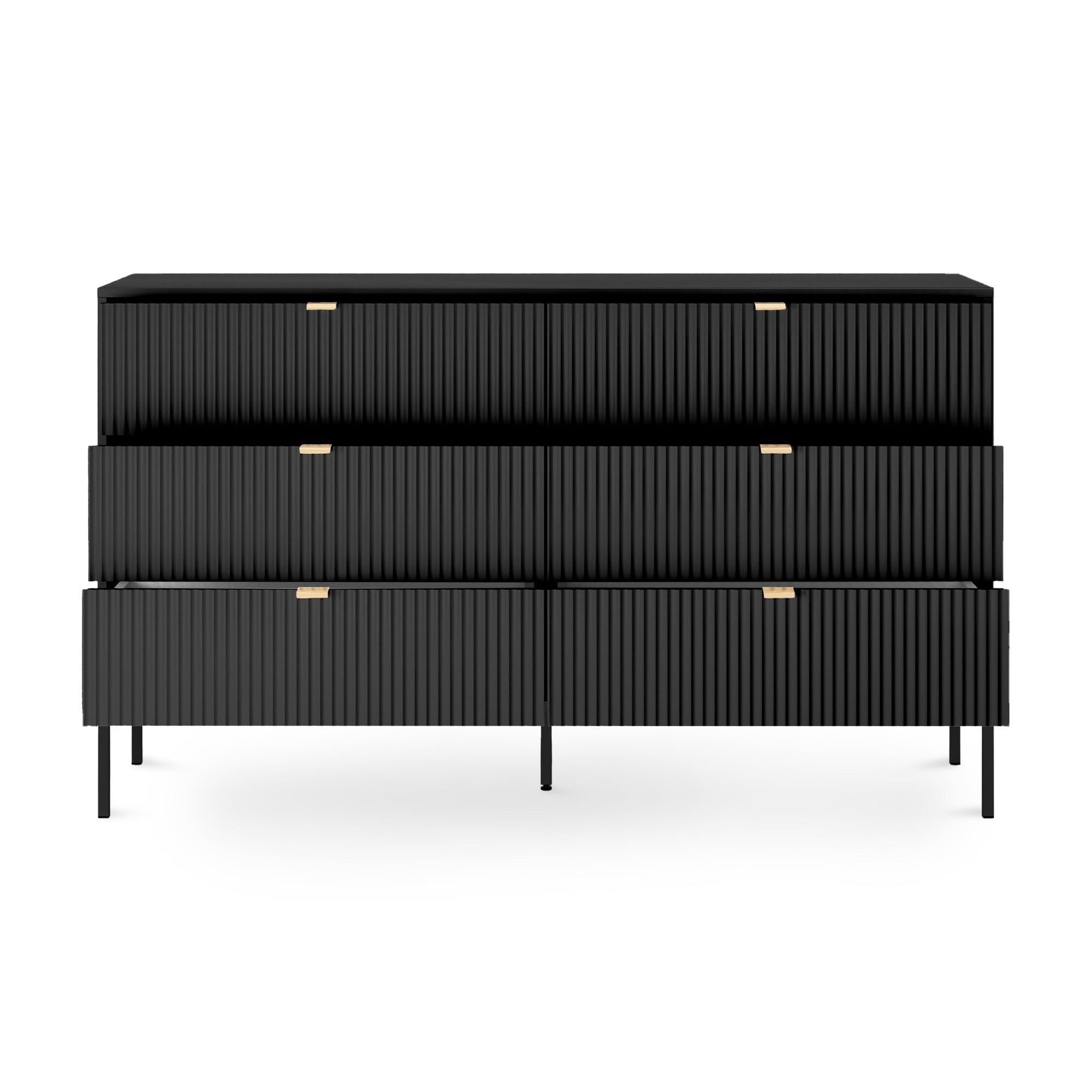 Komoda szufladami 154x91 w stylu glamour - cichy domyk, wysokie nóżki | Roza