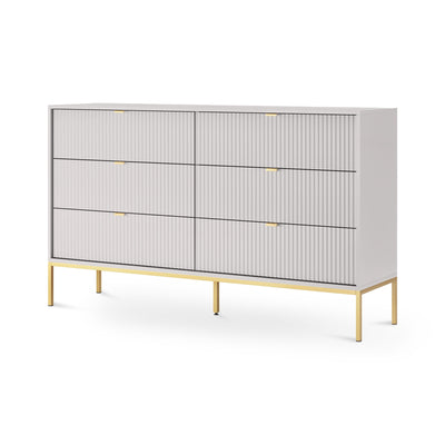 Komoda szufladami 154x91 w stylu glamour | Roza Szary Złota