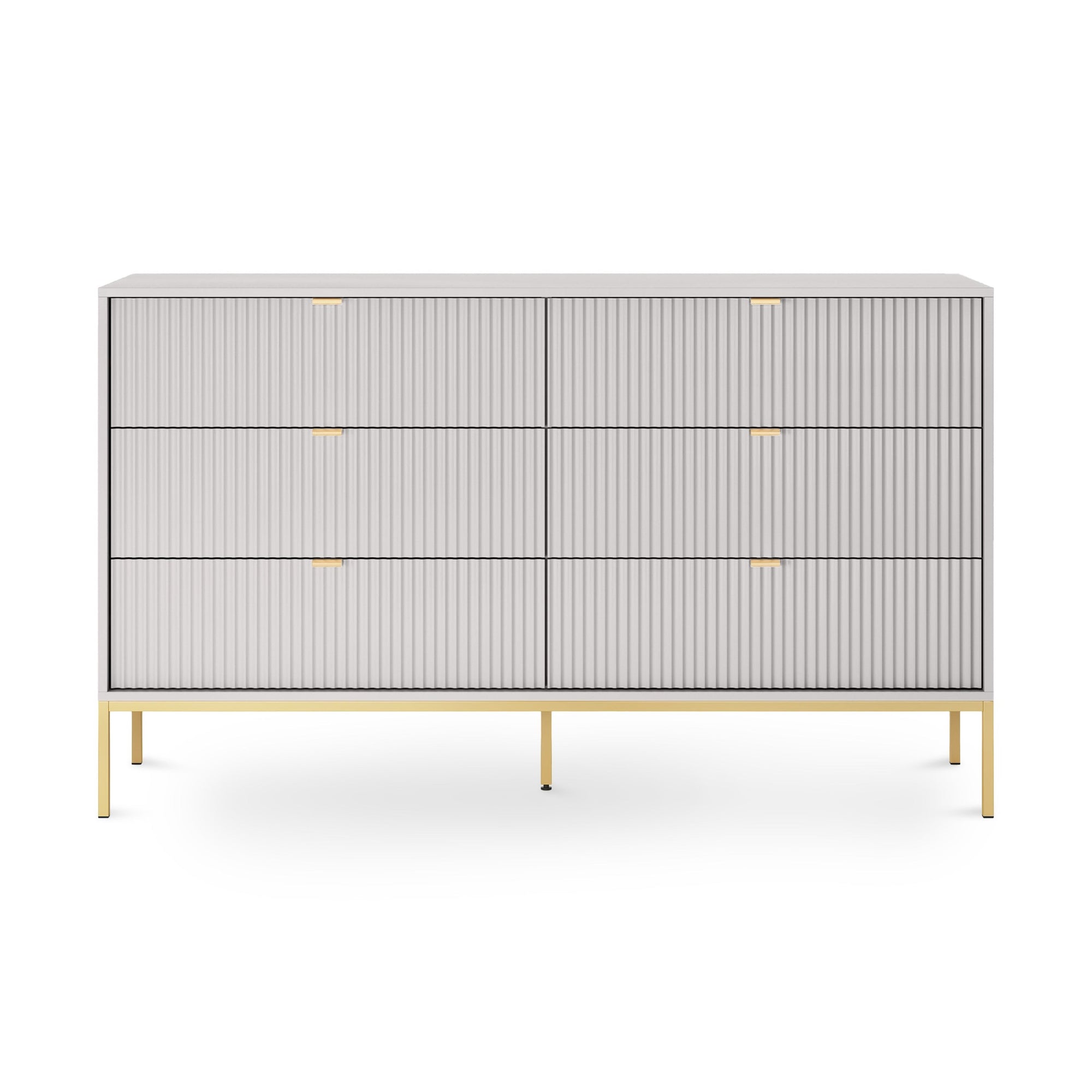Komoda szufladami 154x91 w stylu glamour - cichy domyk, wysokie nóżki | Roza
