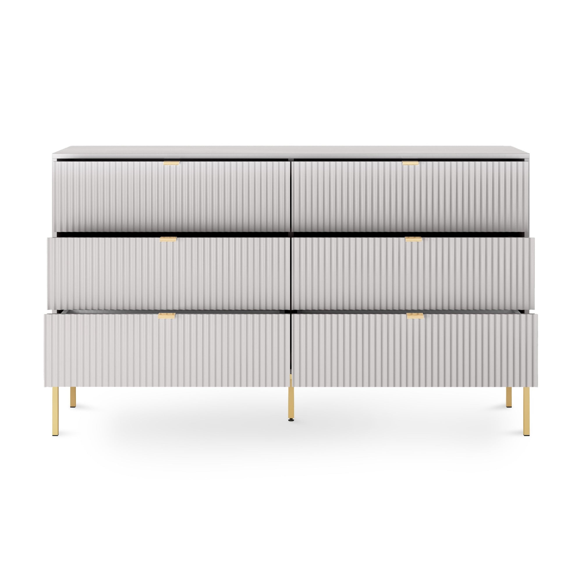Komoda szufladami 154x91 w stylu glamour - cichy domyk, wysokie nóżki | Roza