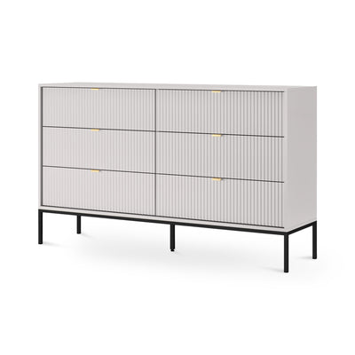 Komoda szufladami 154x91 w stylu glamour | Roza Szary Czarny