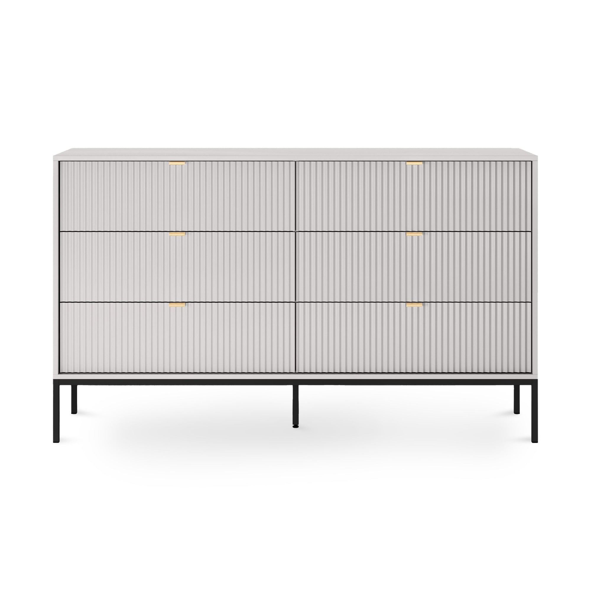Komoda szufladami 154x91 w stylu glamour - cichy domyk, wysokie nóżki | Roza
