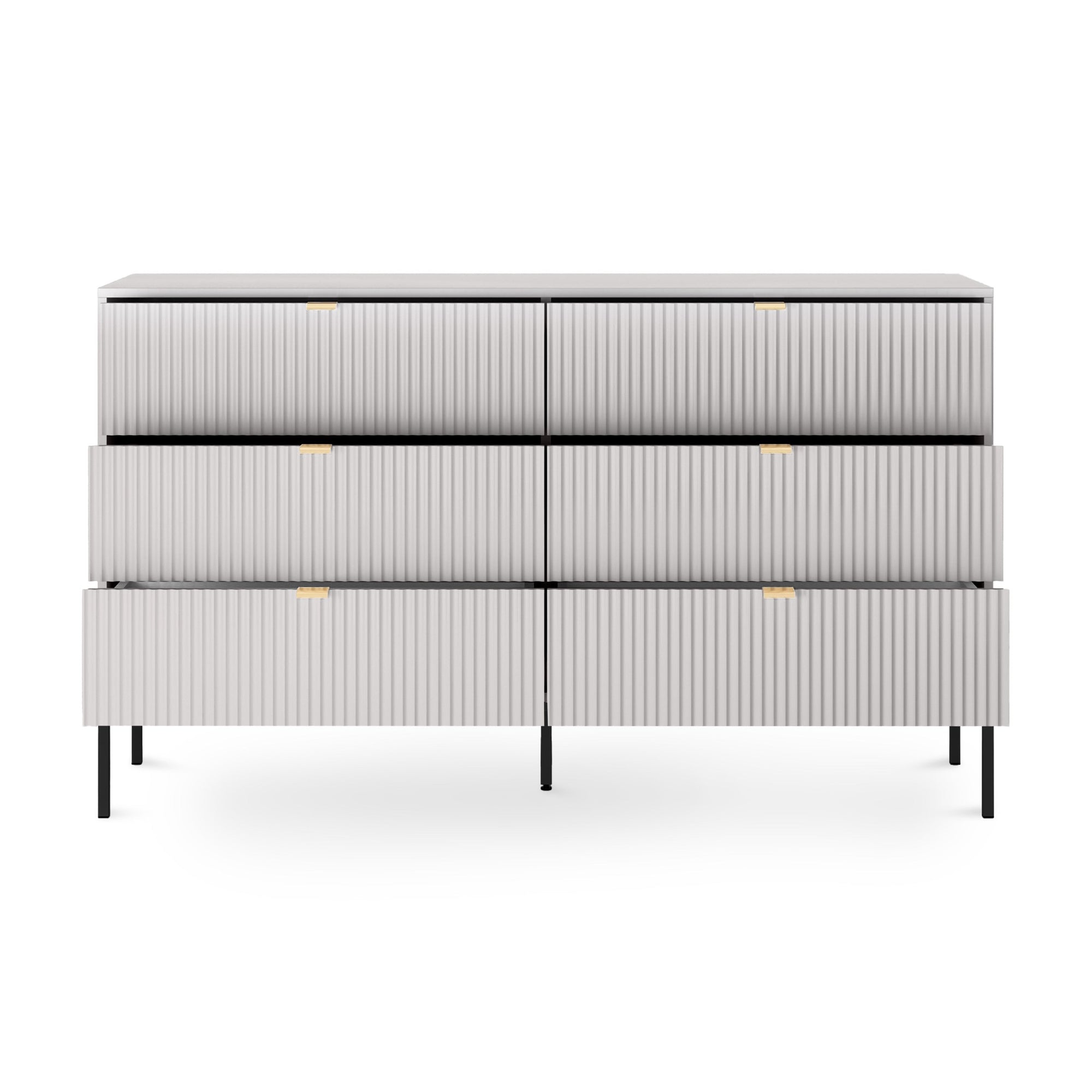 Komoda szufladami 154x91 w stylu glamour - cichy domyk, wysokie nóżki | Roza