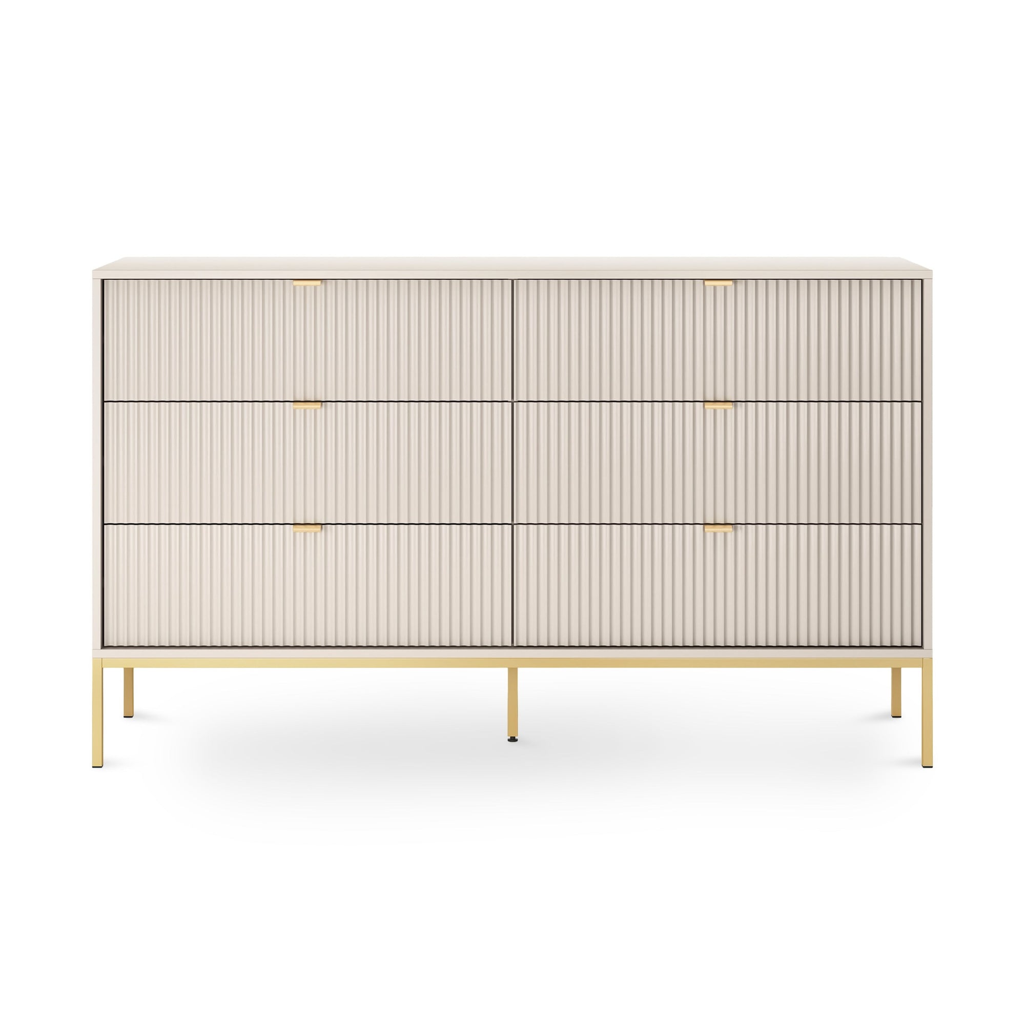 Komoda szufladami 154x91 w stylu glamour - cichy domyk, wysokie nóżki | Roza