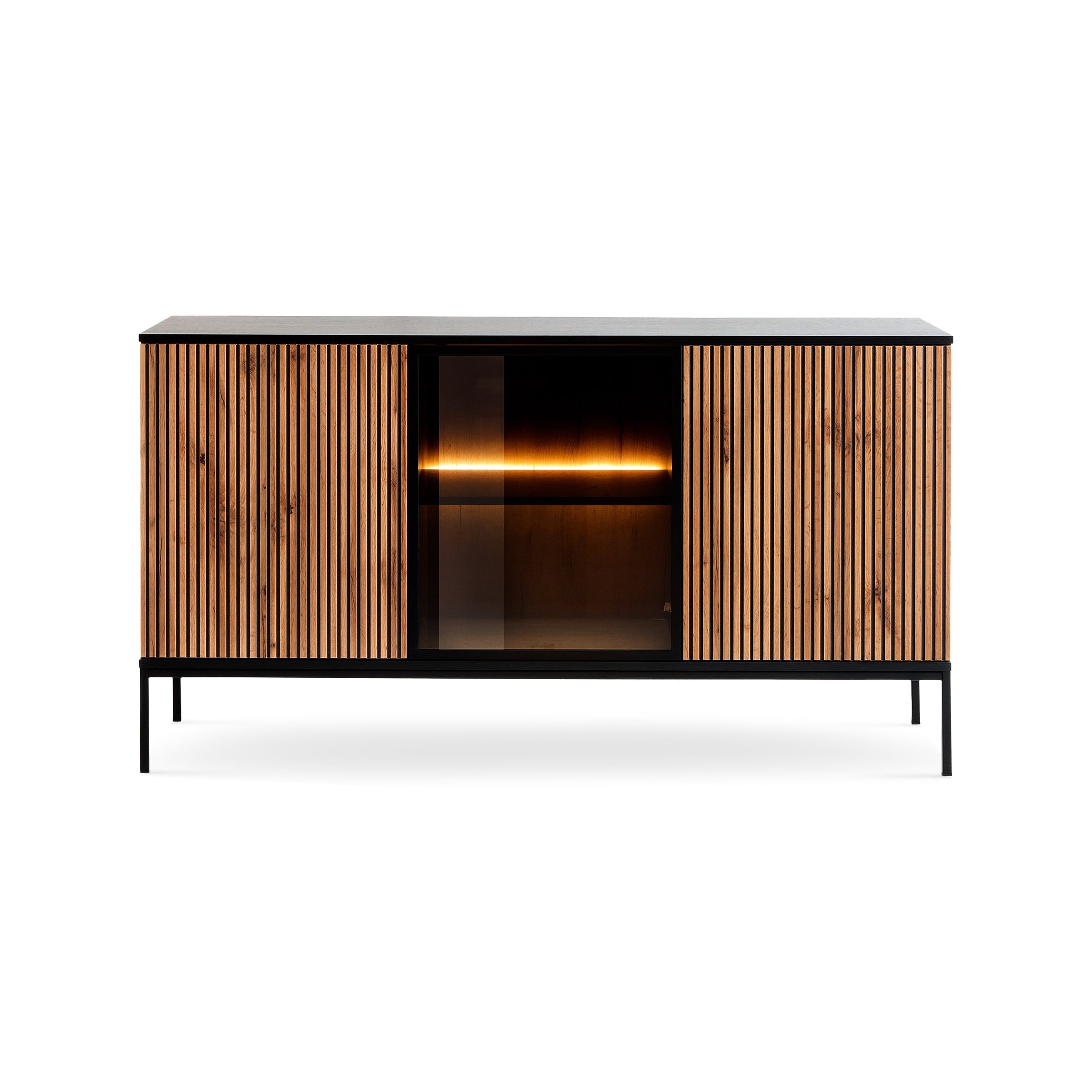 Komoda z drzwiami 154x83 w stylu loft | Lampy