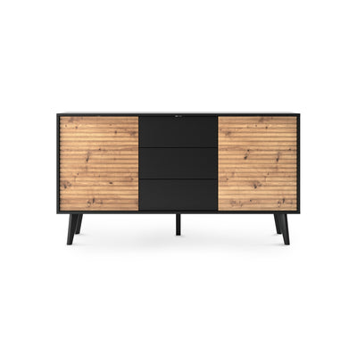 Komoda 154x83 z szufladami i drzwiami w stylu loft | Las