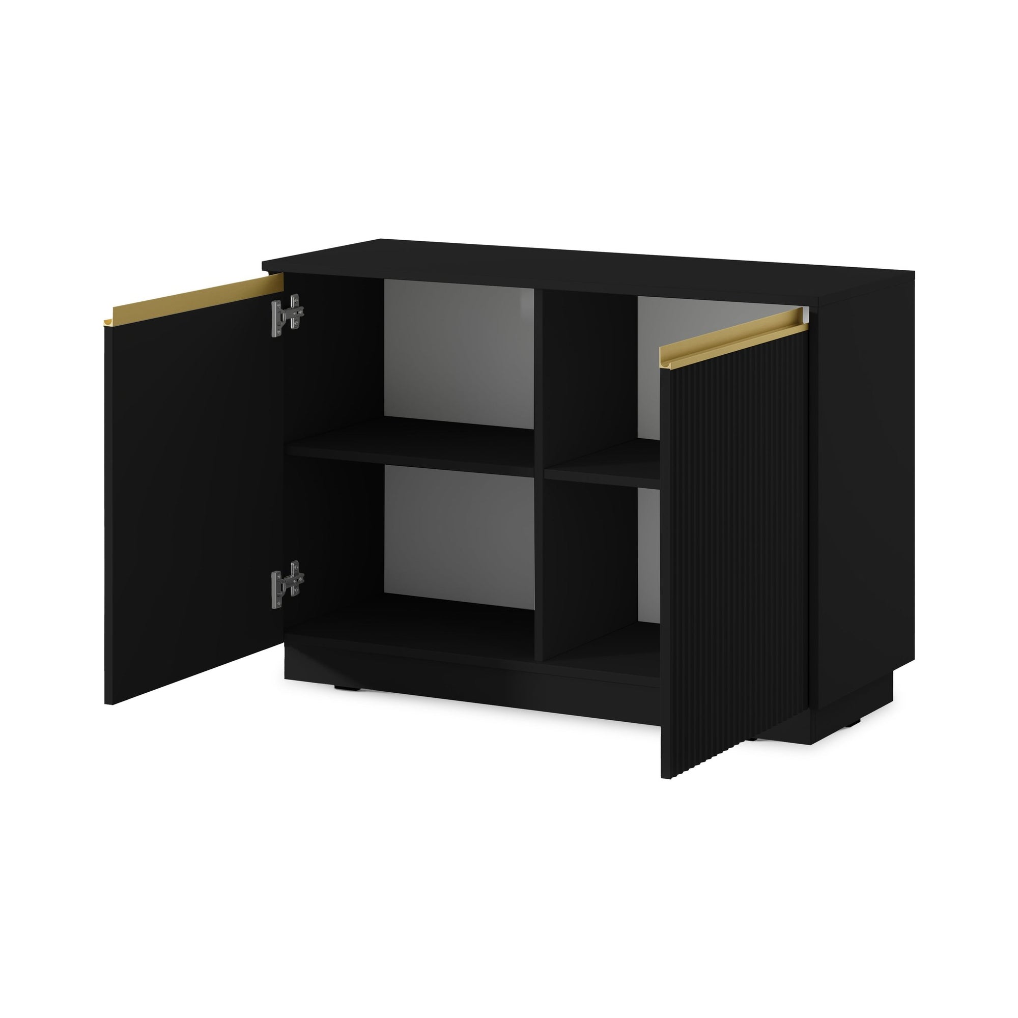 Komoda 104x72 w stylu nowoczesnym - frezowane fronty MDF, złote uchwyty, kompaktowa forma | Westa
