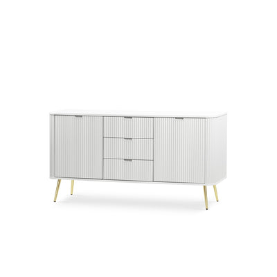 Komoda z drzwiami i szufladami 168x87 w stylu nowoczesnym | Eva Biały Złoty