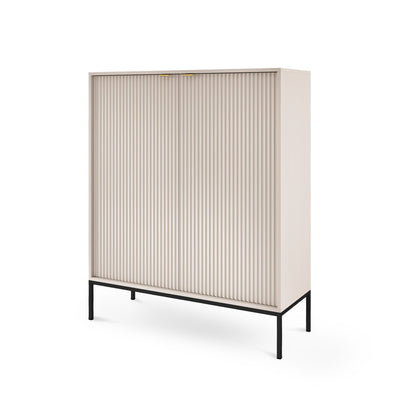 Komoda 104x125 w stylu nowoczesnym | Roza Kaszmir Czarny