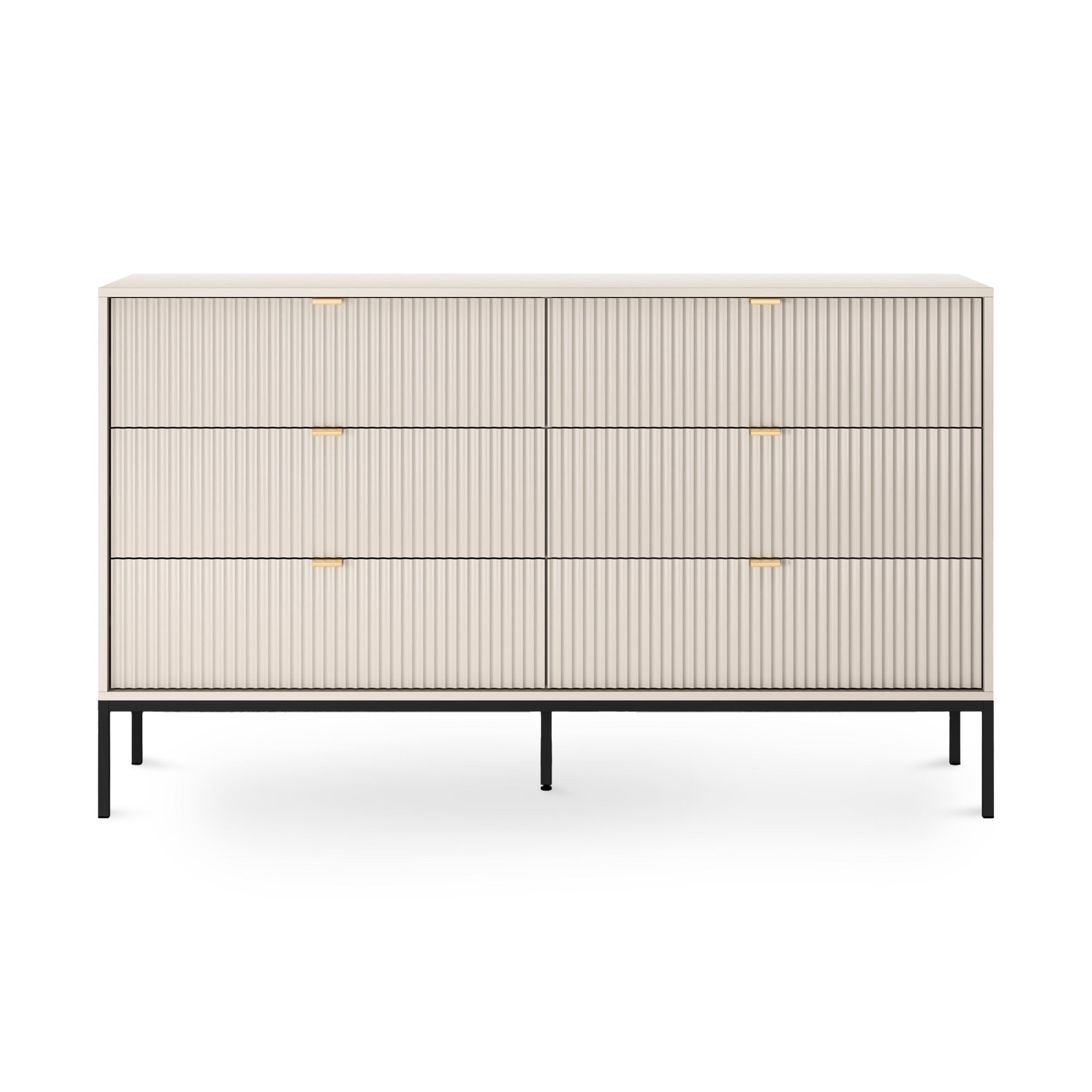 Komoda szufladami 154x91 w stylu glamour - cichy domyk, wysokie nóżki | Roza