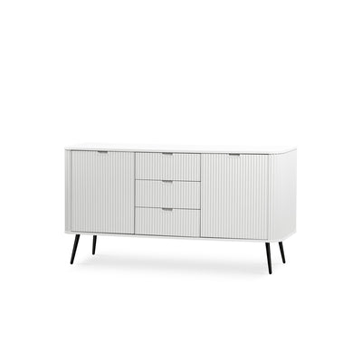 Komoda z drzwiami i szufladami 168x87 w stylu nowoczesnym | Eva Biały Czarny