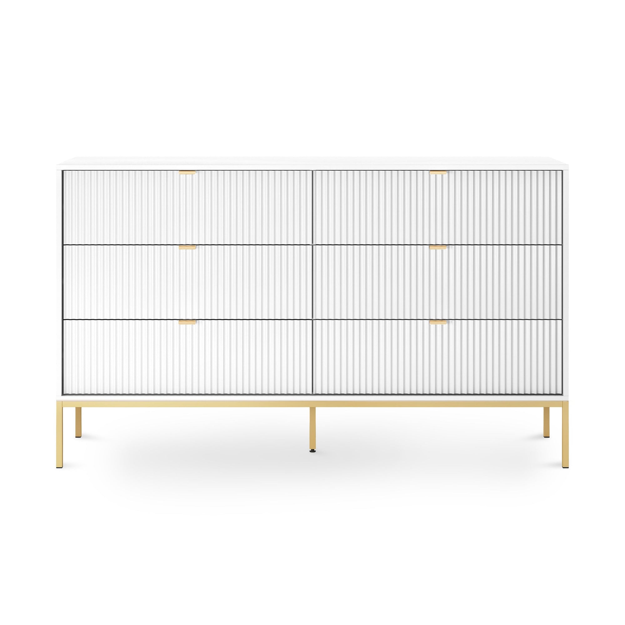 Komoda szufladami 154x91 w stylu glamour - cichy domyk, wysokie nóżki | Roza