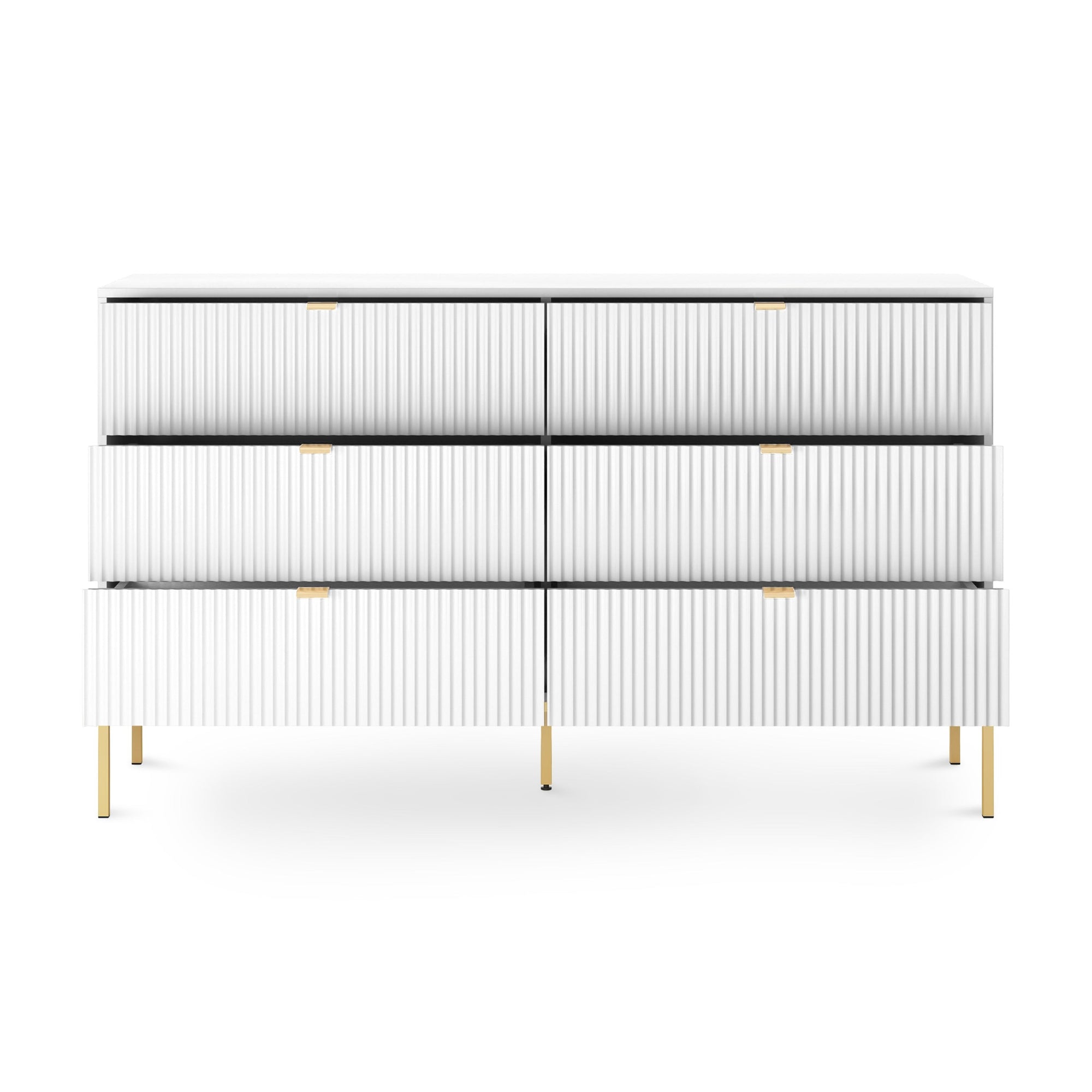 Komoda szufladami 154x91 w stylu glamour - cichy domyk, wysokie nóżki | Roza
