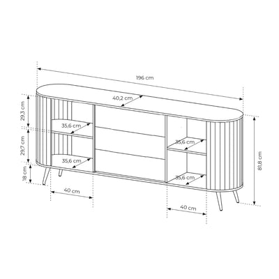 Komoda z drzwiami przesuwnymi i szufladami 196x82 w stylu nowoczesnym| Llovia