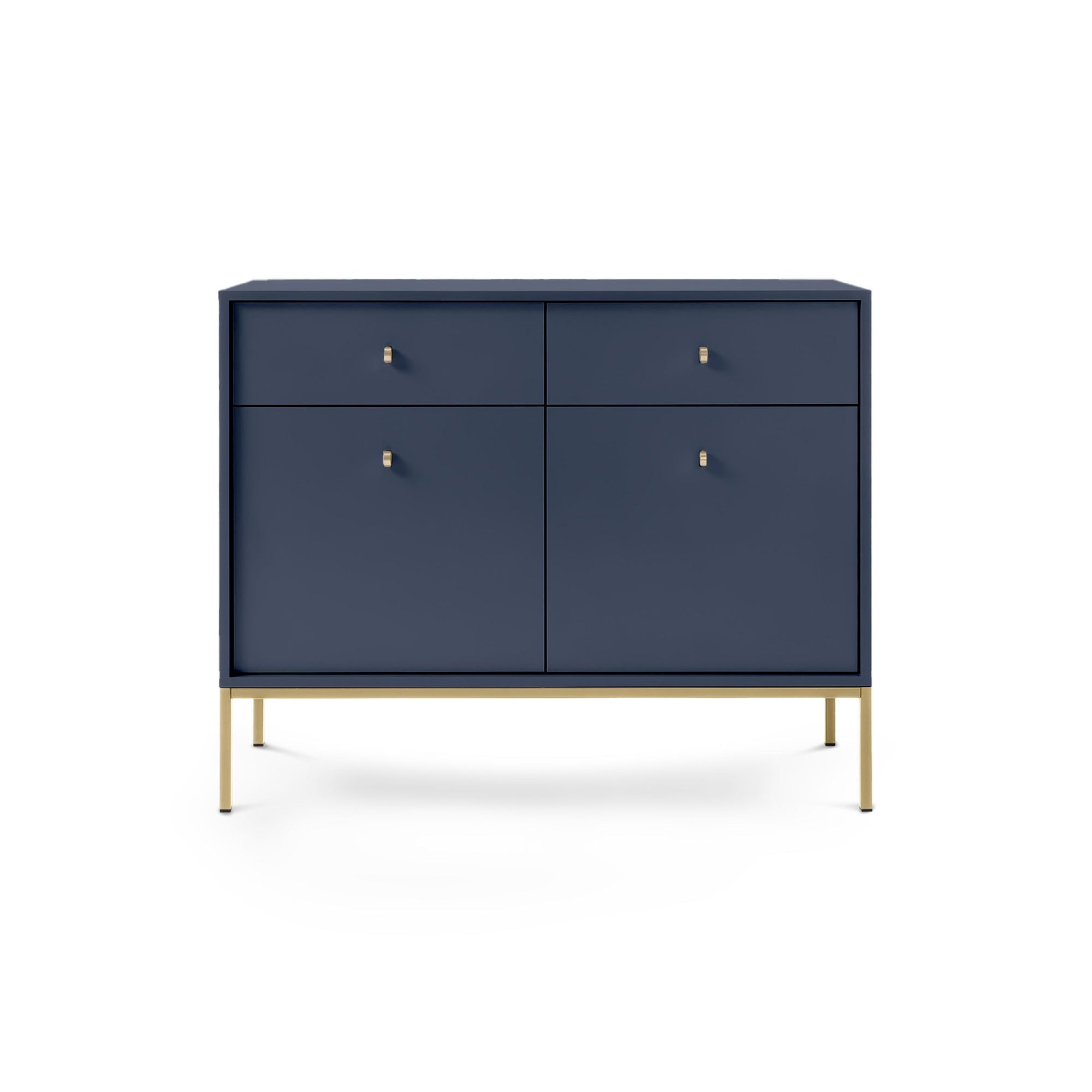 Komoda 104x84 w stylu vintage - szuflady z cichym domykiem, złote uchwyty, metalowa podstawa | Kviat