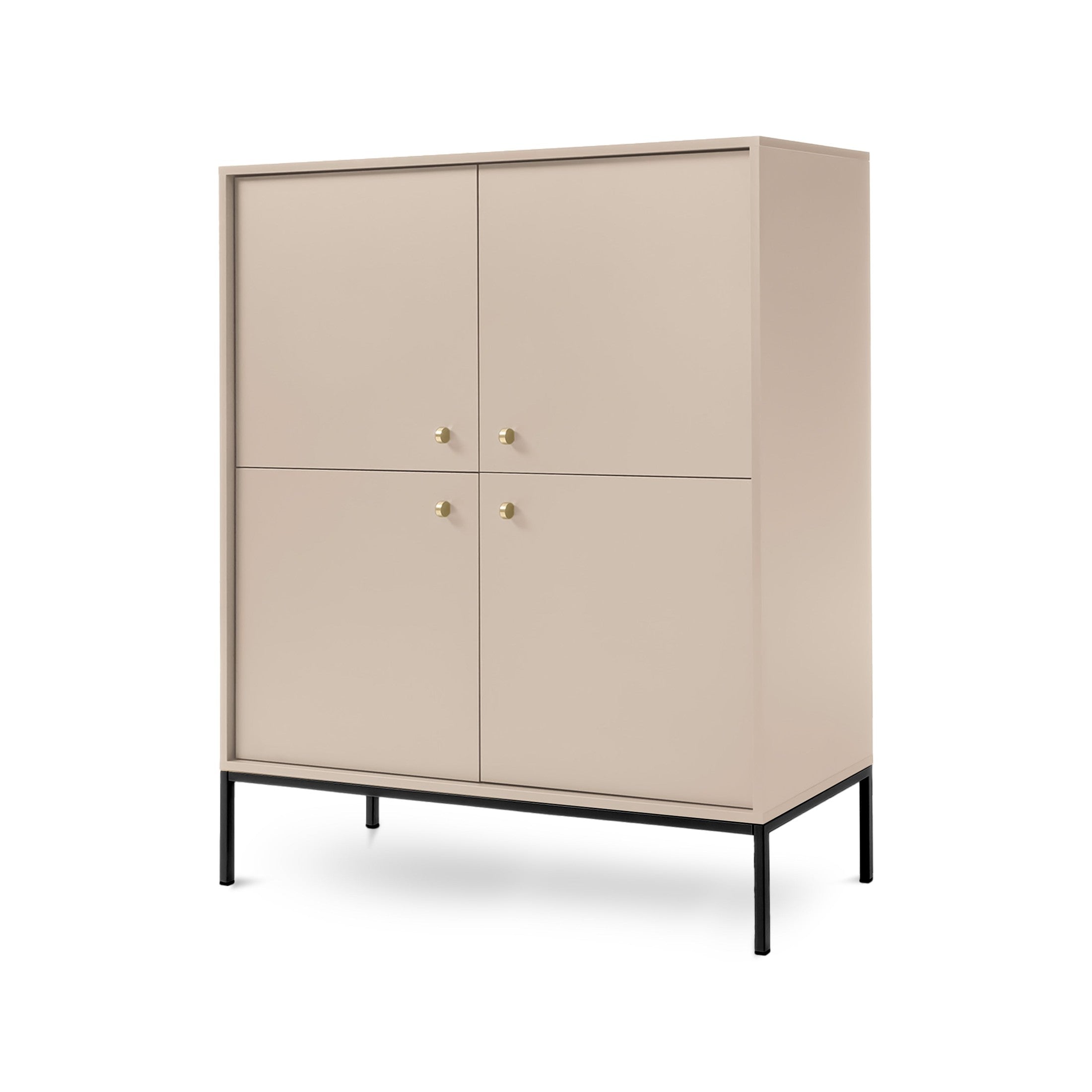 Komoda 104x126 w stylu vintage | Kviat Beż Piaskowy Czarny