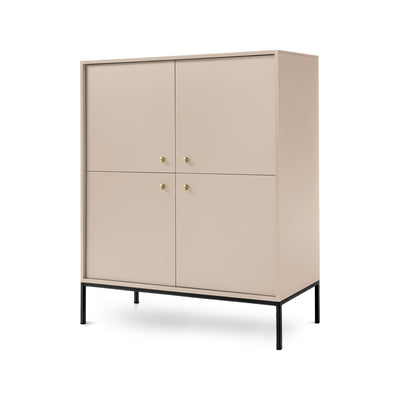 Komoda 104x126 w stylu vintage | Kviat Beż Piaskowy Czarny