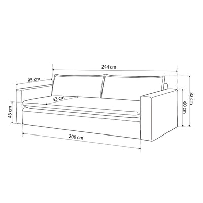 Sofa z spania 140x200 i pojemnikiem | Lily