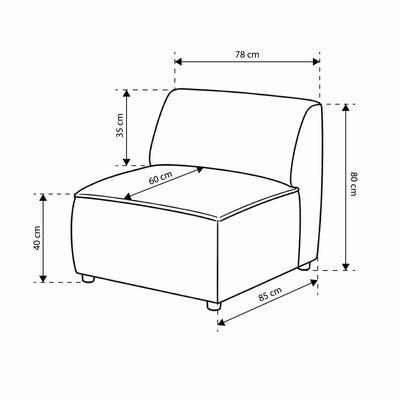 Sofa Modułowa BRICK Moduł S Uniwersalny