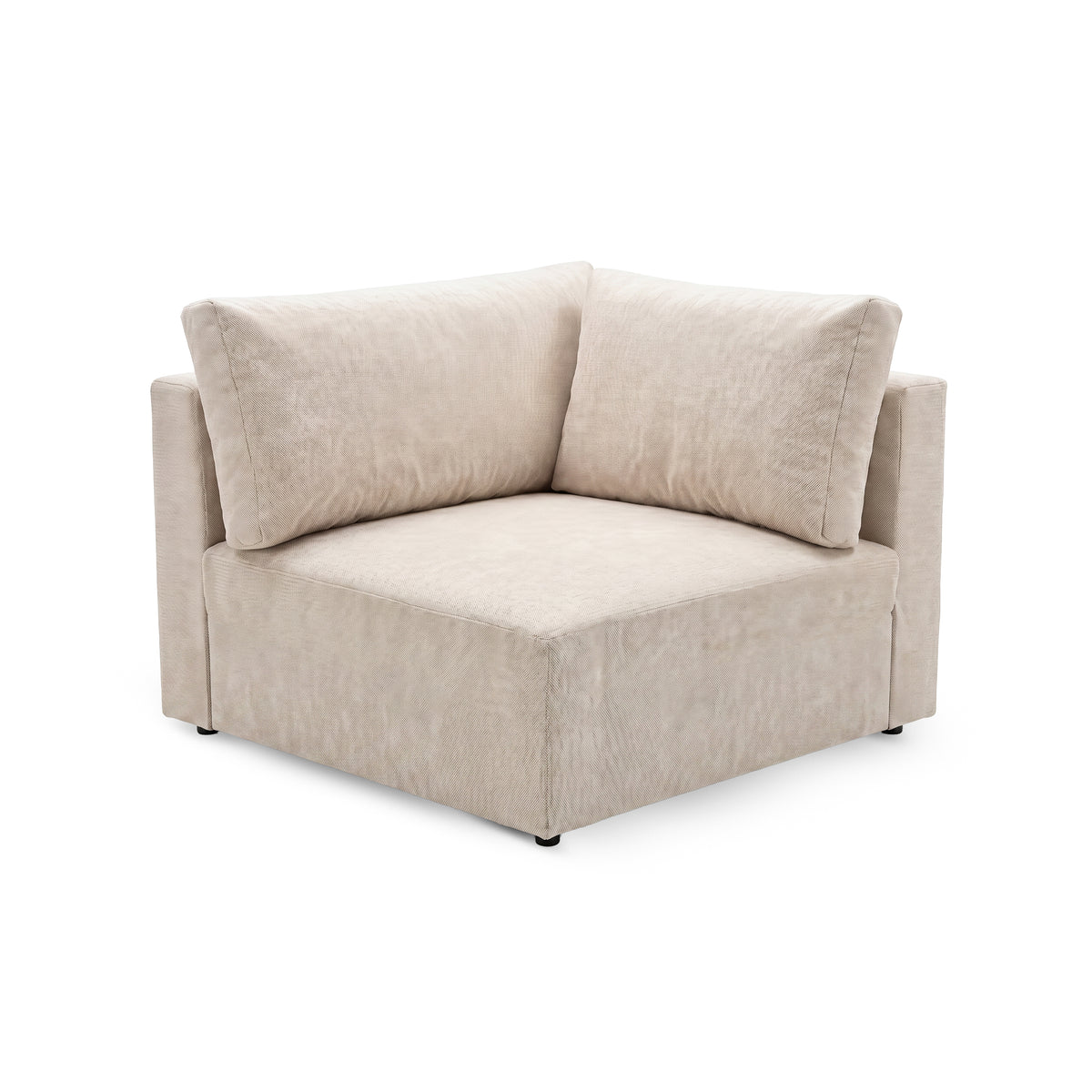 Moduł narożny narożnika Iskeli Plus Kremowy Taupe (ARAGON 03) – moduł 108 × 108 cm z dwiema poduszkami oparciowymi