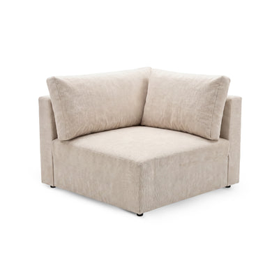 Moduł narożny narożnika Iskeli Plus Kremowy Taupe (ARAGON 03) – moduł 108 × 108 cm z dwiema poduszkami oparciowymi