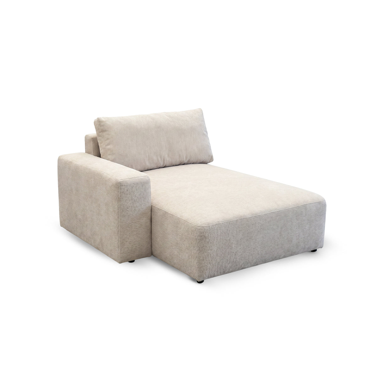 Otomana z podłokietnikiem z narożnika modułowego Iskeli Kremowy Taupe (ARAGON 03) – moduł 128 × 156 cm