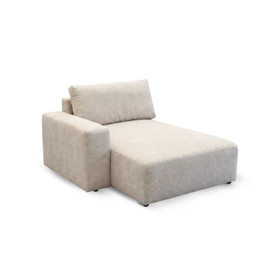 Otomana z podłokietnikiem z narożnika modułowego Iskeli Kremowy Taupe (ARAGON 03) – moduł 128 × 156 cm