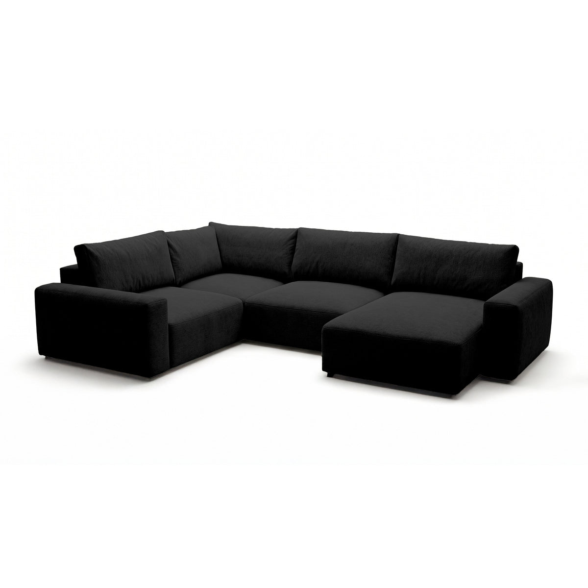 Narożnik modułowy UL Iskeli Plus 341 cm Krucza Głębia (ARAGON 99) prawostronny z ukosa – duży narożnik w tkaninie Aragon