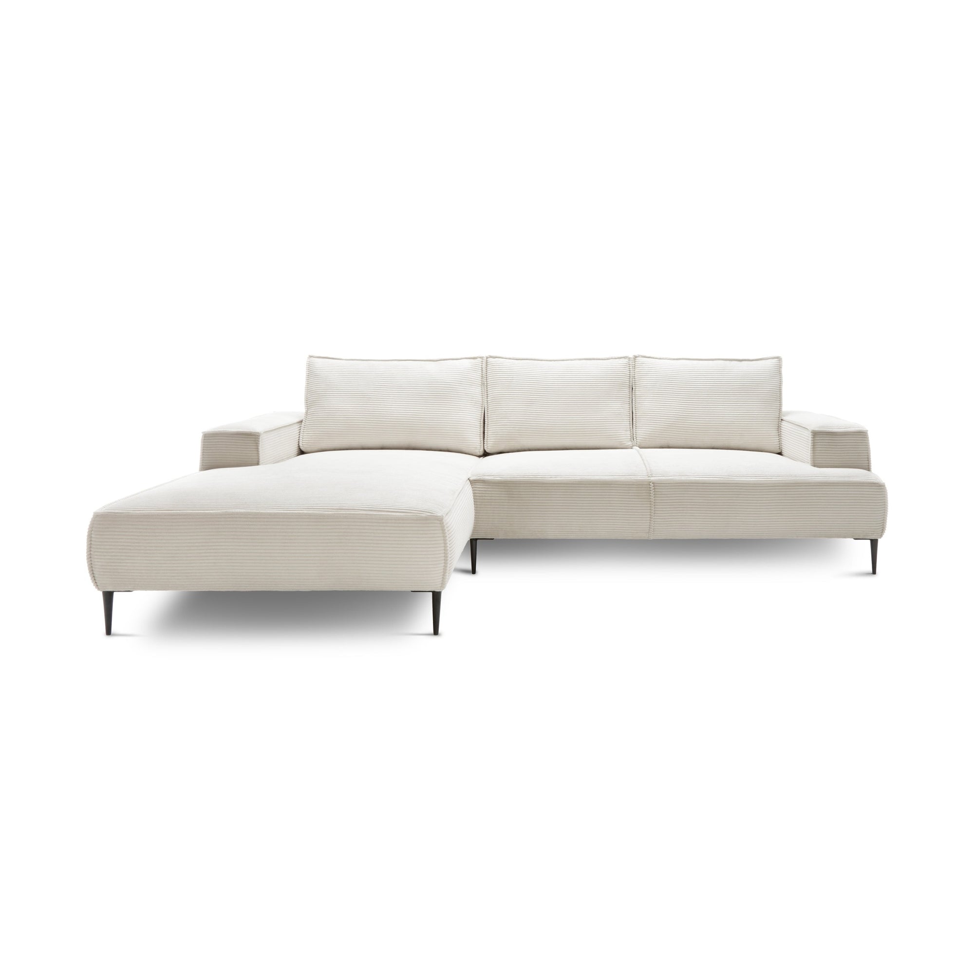 Narożnik 3-osobowy 275 cm w stylu modern classic – tkanina POSO, pianka T35 | May