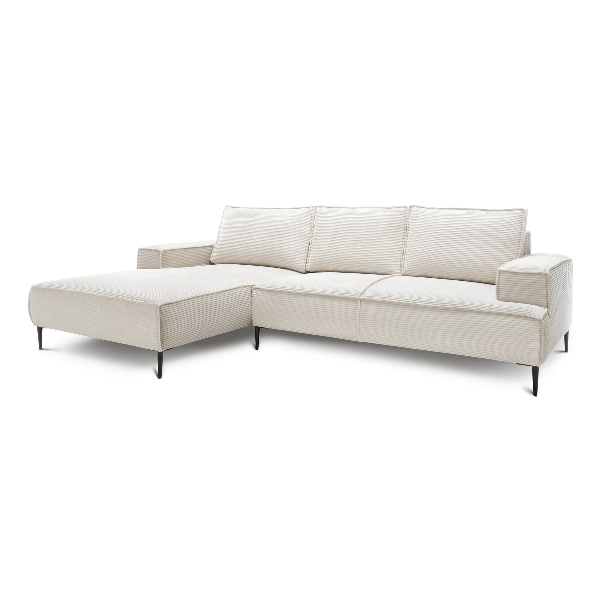 Narożnik 3-osobowy 275 cm w stylu modern classic – tkanina POSO, pianka T35 | May