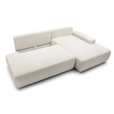 Narożnik z funkcją spania 4-osobowy 125x210 w stylu japandi | Bamby