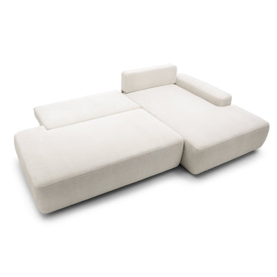 Narożnik z funkcją spania 4-osobowy 125x210 w stylu japandi | Bamby