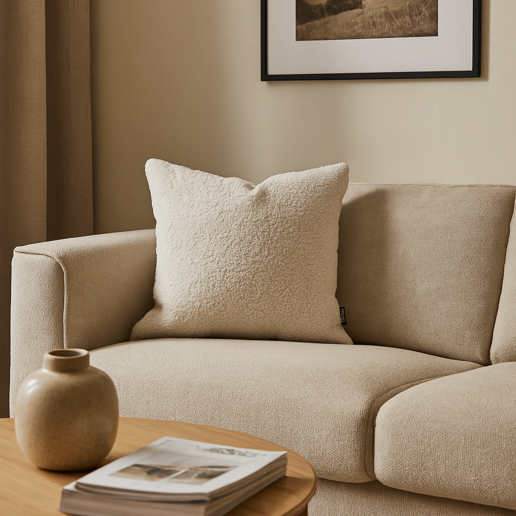 Poduszka dekoracyjna 45×45 cm w stylu glamour – plusz 100% PES, miękka struktura | Plusz