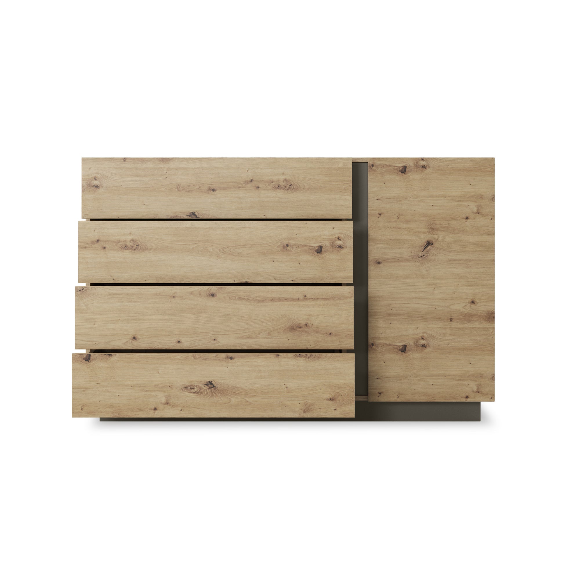Komoda 138x91 w stylu minimalistycznym - push-to-open, cichy domyk, 4 szuflady | Armelia