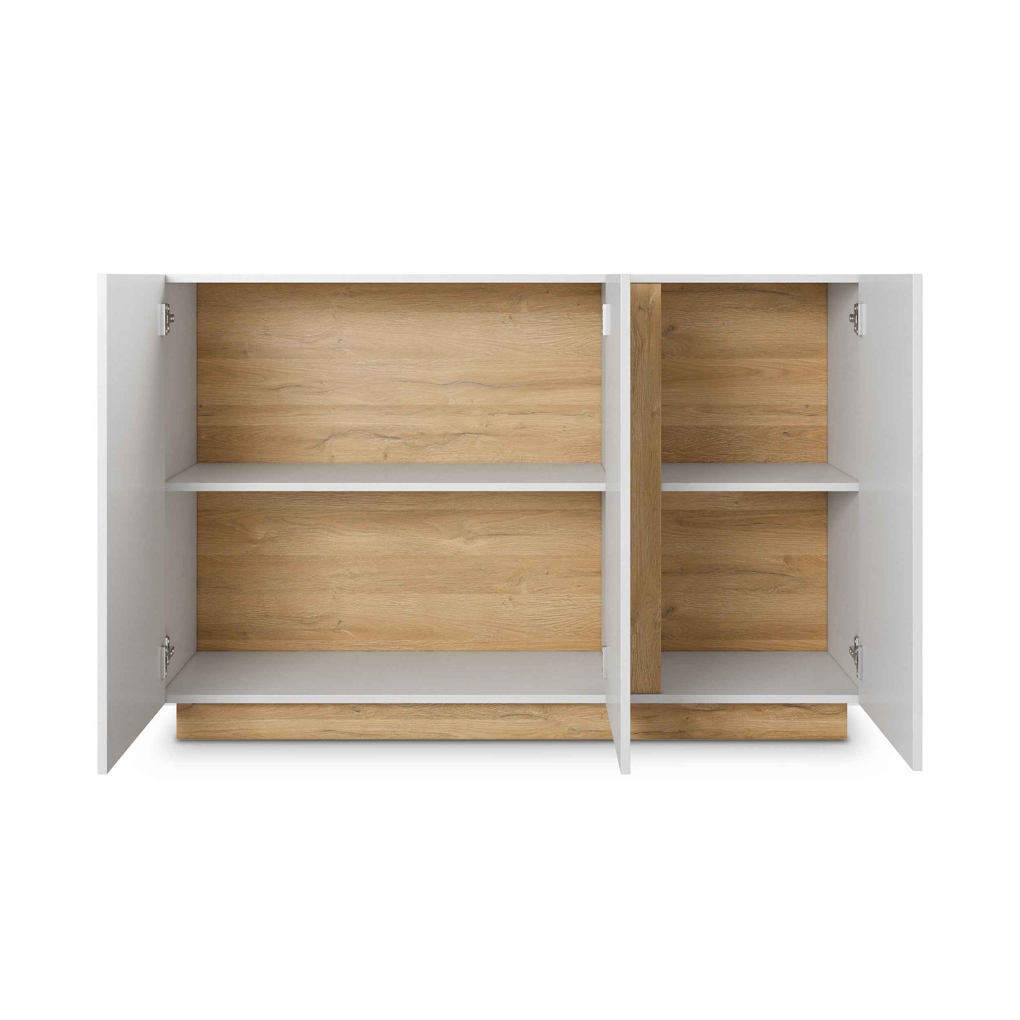 Komoda z drzwiami 138x91 w stylu nowoczesnym - wysoki połysk, push-to-open, cichy domyk | Armelia