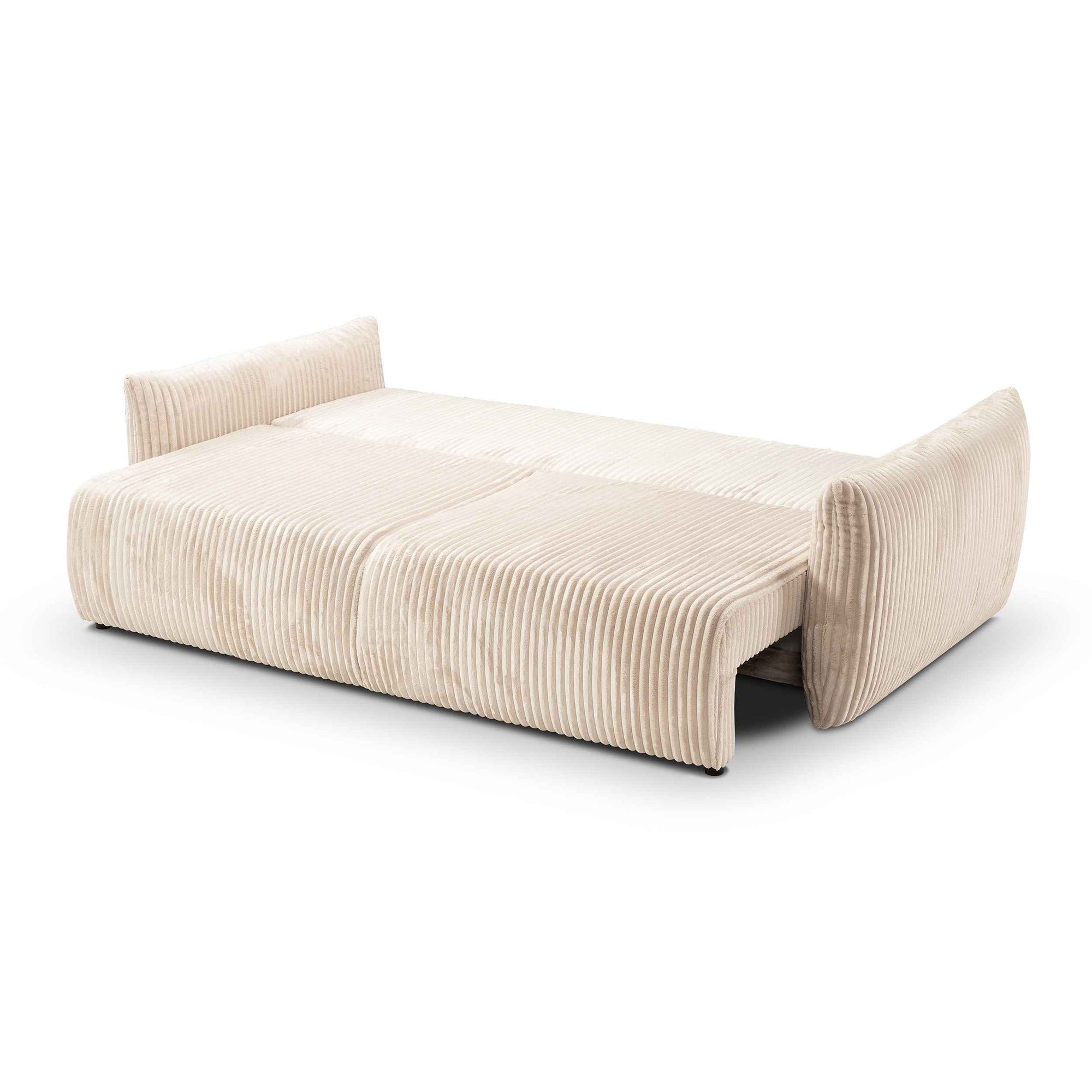 Sofa 3-osobowa z funkcją spania 145x200 z pojemnikiem w stylu nowoczesnym – automat wspomagający | ALLORO
