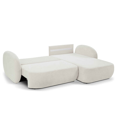 Narożnik z funkcją spania DL 248 cm w stylu nowoczesnym, tkanina Aragon | OLEMO