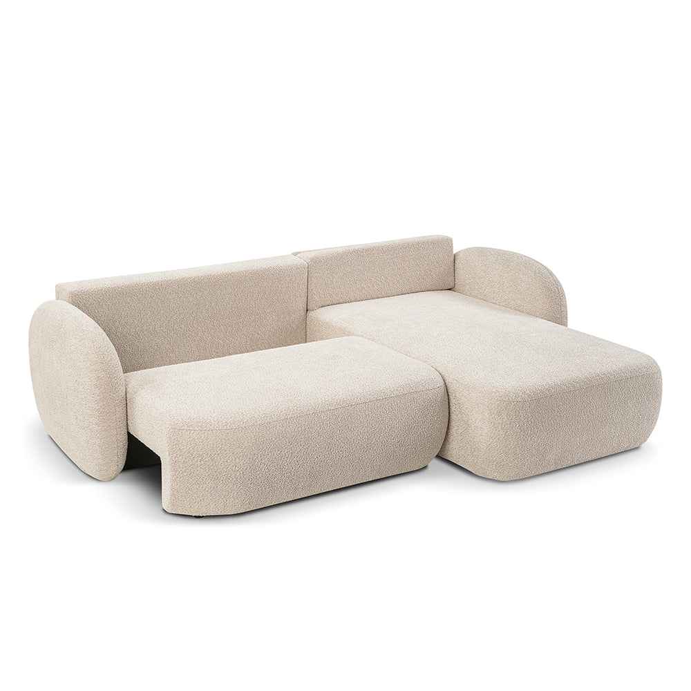 Narożnik 4-osobowy z funkcją spania w stylu minimalistycznym, tkanina Abriamo | OLEMO